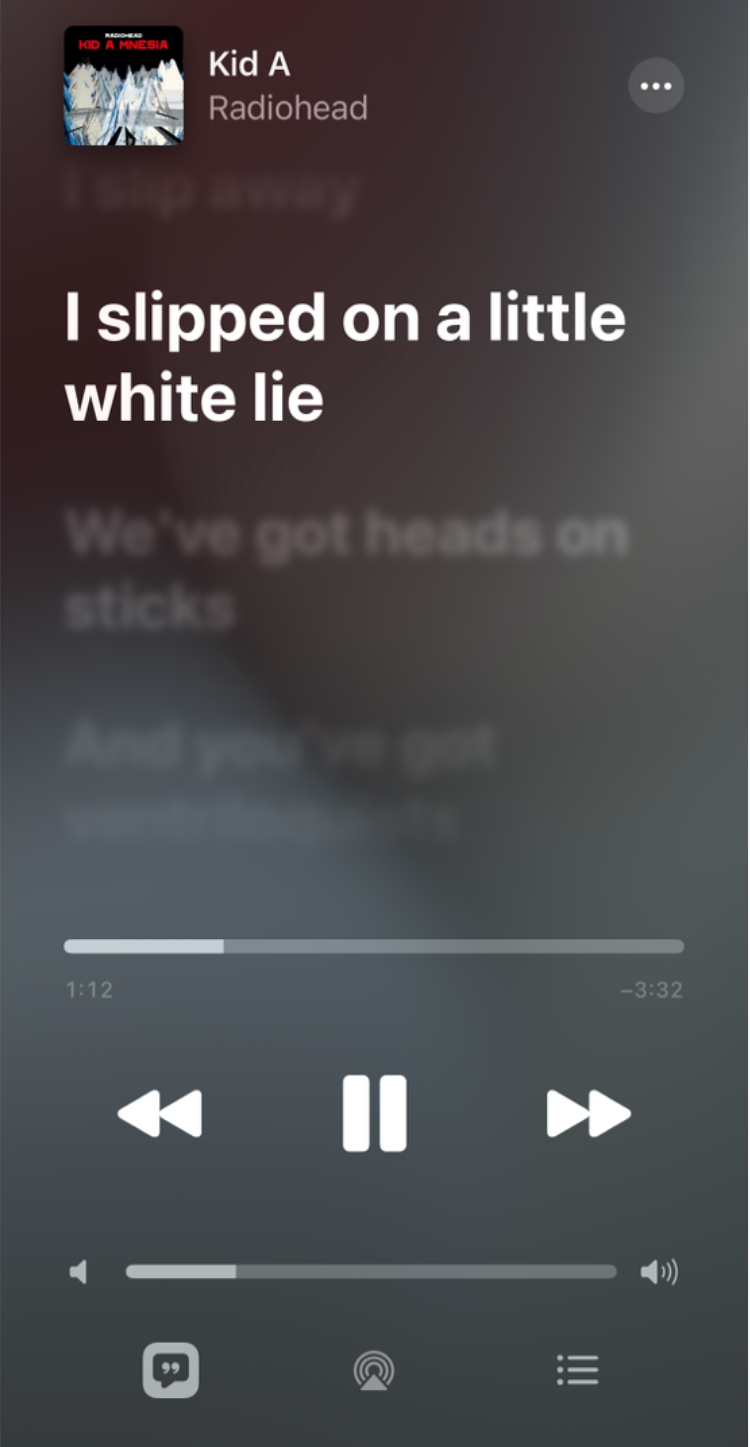 歌詞が表示され世界中の音楽が聞き放題になる音楽配信サービスの利用イメージ。