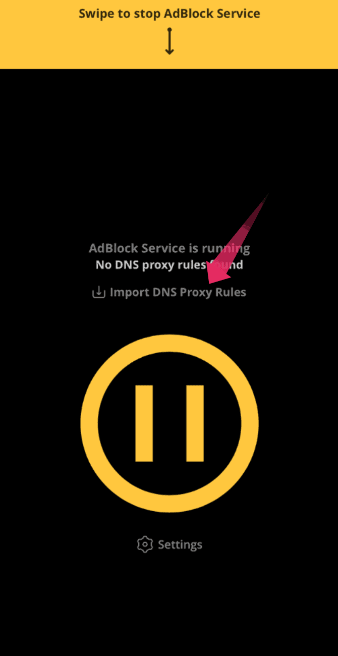 Import DNS Proxy Rulesのメニューから右上のImportを押して設定する画面。